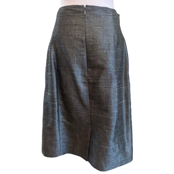 Jon Designer Linen Blend Denim Blue Belted 2 Piece Skirt Suit EUC 6 8 Medium - Picture 7 of 9